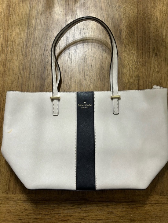 kate spade Handbags - kate spade Cream and Black Center-Stripe Tote